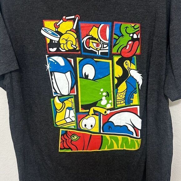 Saturday Morning Cartoons Gray Medley Crewneck T-Shirt Size XL - Picture 2 of 5